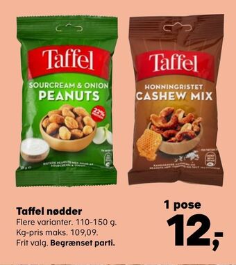Kvickly Taffel nødder tilbud