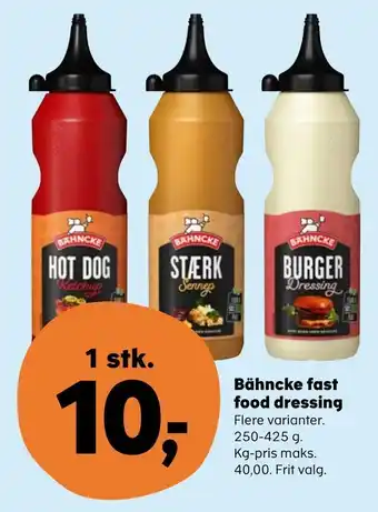Kvickly Bähncke fast food dressing tilbud