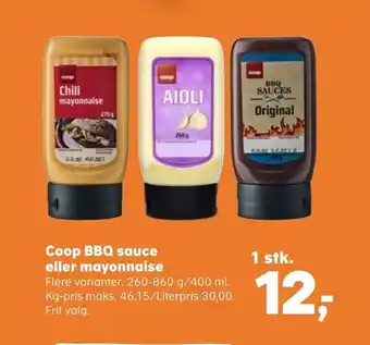 Kvickly Coop BBQ sauce eller mayonnaise tilbud