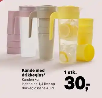 Kande med drikkeglas