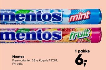 Kvickly Mentos tilbud