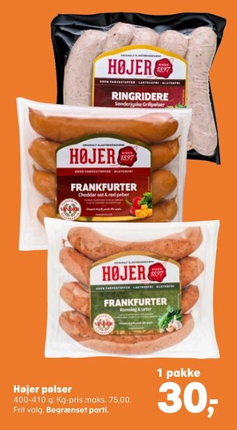 Kvickly Højer pølser tilbud