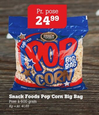 Snack Foods Pop Corn Big Bag