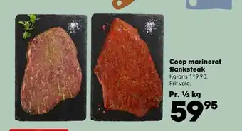 SuperBrugsen Coop marineret flanksteak tilbud