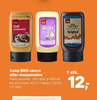 SuperBrugsen Coop BBQ sauce eller mayonnaise tilbud