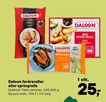 SuperBrugsen Daloon forårsruller eller springrolls tilbud