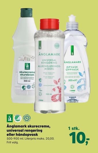 SuperBrugsen Änglamark skurecreme, universal rengøring eller håndopvask tilbud