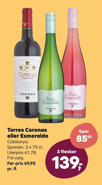 SuperBrugsen Torres Coronas eller Esmeralda tilbud