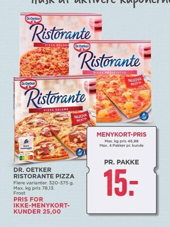 MENY Dr. Oetker ristorante pizza tilbud