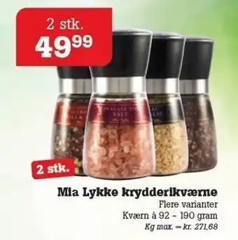 Poetzsch Padborg Mia Lykke krydderikværne - 2 stk. tilbud