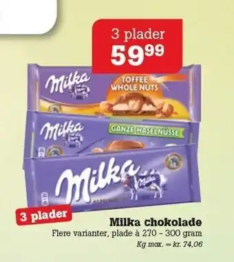 Poetzsch Padborg Milka chokolade - 3 pl. tilbud