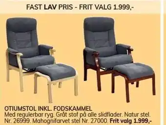 Daells Bolighus Otiumstol inklusiv fodskammel tilbud