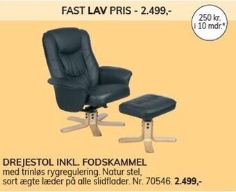 Daells Bolighus Drejestol inkl. fodskammel tilbud