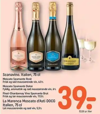 REMA 1000 Scanacino el. La Marenca Moscato d'Asti DOCG tilbud