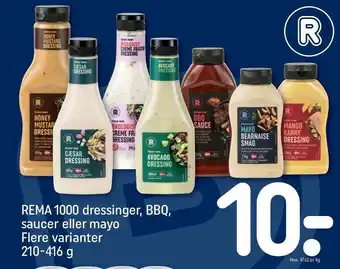 REMA 1000 Rema 1000 dressinger, BBQ, saucer el. mayo tilbud