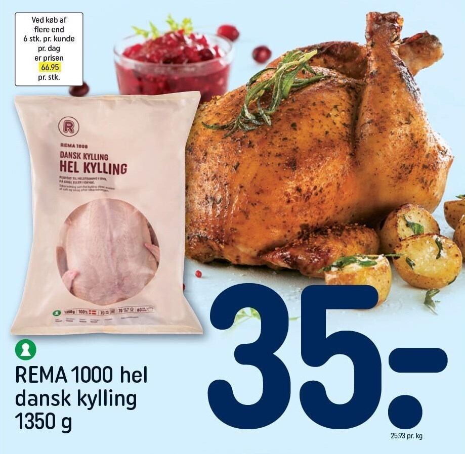Hel dansk kylling tilbud hos Rema 1000