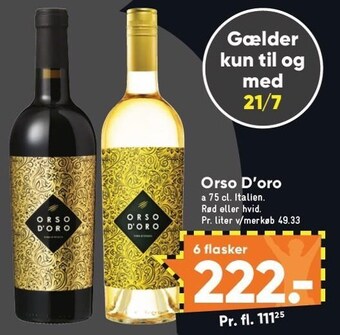 Bilka Orso D'oro - 6 fl. tilbud