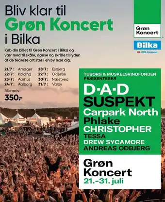 Bilka Køb billet til Grøn Koncert tilbud