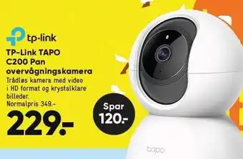Bilka TP-Link TAPO C200 Pan overvågningskamera tilbud