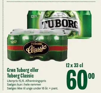 Min Købmand Grøn Tuborg el. Tuborg Classic 12-pak tilbud