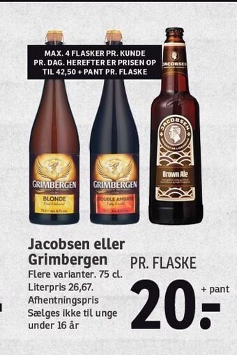 SPAR Jacobsen el. Grimbergen tilbud