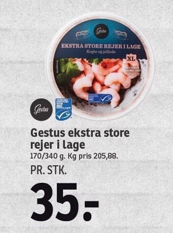SPAR Gestus ekstra store rejer i lage tilbud