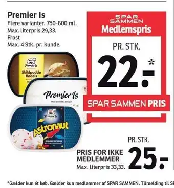 SPAR Premier Is - Spar Sammen medlemspris tilbud