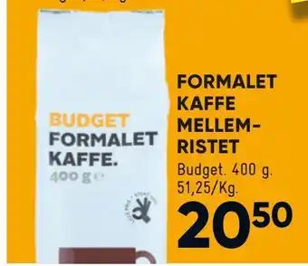 Formalet kaffe mellemristet