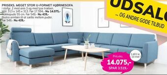 Daells Bolighus Meget stor u-formet hjørnesofa tilbud