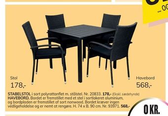 Daells Bolighus Havebord tilbud