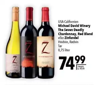 Citti Michael David Winery The Seven Deadly Chardonnay, Red Blend el. Zinfandel tilbud