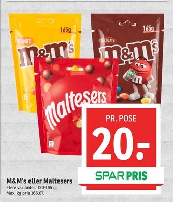 SPAR M&M's eller Maltesers tilbud