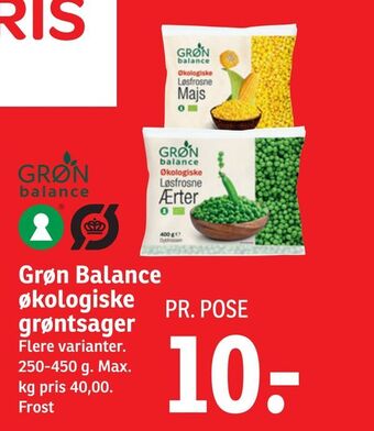 SPAR Grøn Balance økologiske grøntsager tilbud