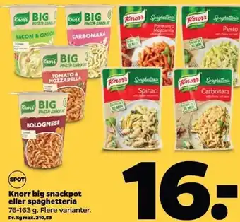 Netto Knorr big snackpot el. spaghetteria tilbud