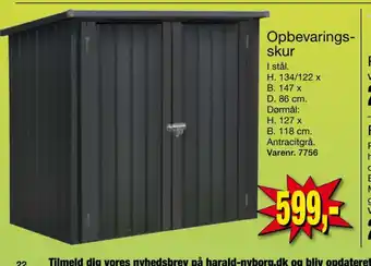 Harald Nyborg Opbevarings Skur tilbud