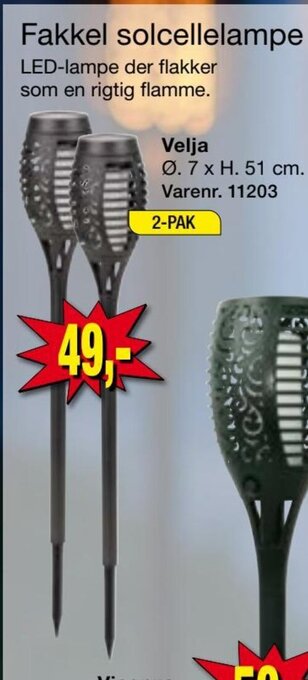 Harald Nyborg Fakkel Solcellelampe tilbud