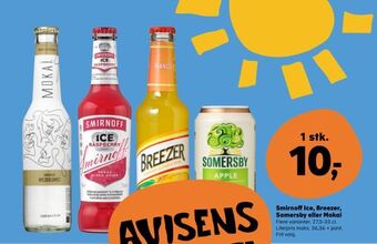 Kvickly Smirnoff Ice, Breezer, Somersby eller Mokai tilbud