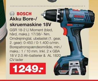 Bauhaus Akku Bore-/ skruemaskine 18V tilbud