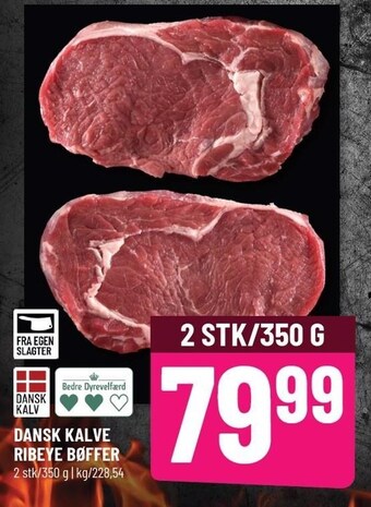 Løvbjerg Dansk Kalve Ribeye bøffer tilbud