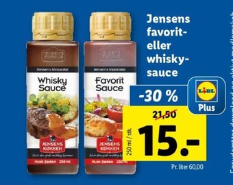 Lidl Jensens favorit-eller whisky-sauce tilbud
