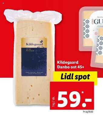 Lidl Kildegaard danbo ost 45+ tilbud