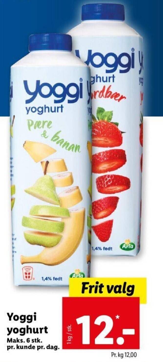 Yoggi yoghurt tilbud hos Lidl