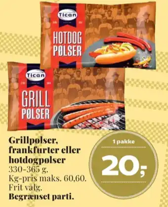 Tican foods grillpølser