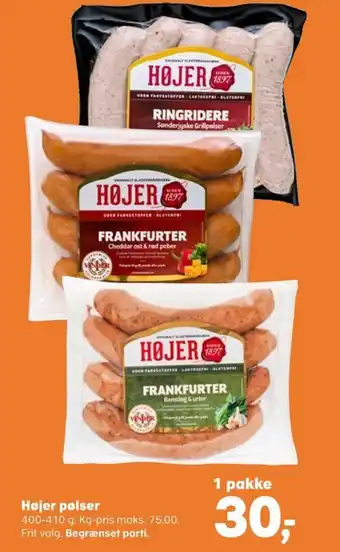 Kvickly Højer pølser frankfurter tilbud