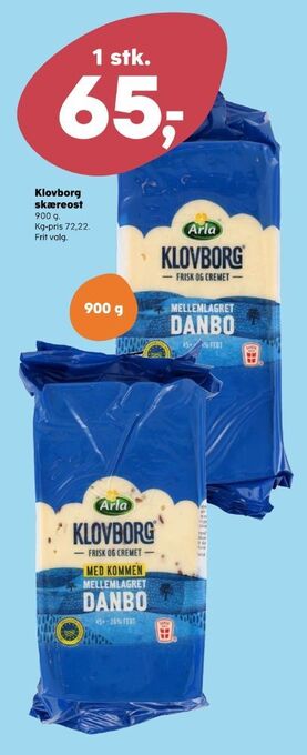 Kvickly Klovborg skæreost danbo mellemlagret 45+ tilbud
