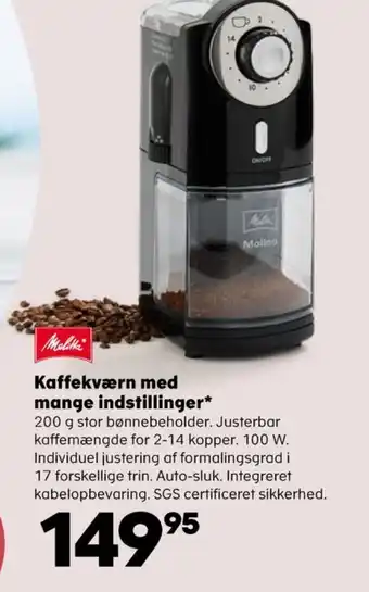 Kvickly Melitta kaffekværn tilbud