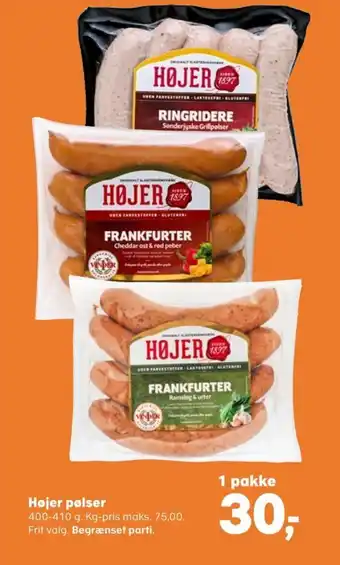 SuperBrugsen Højer pølser frankfurter tilbud