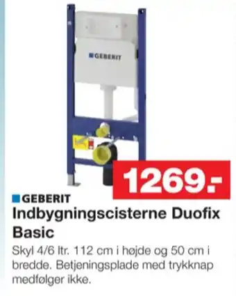 Bauhaus Geberit indbygningscisterne tilbud