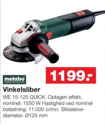 Bauhaus Metabo vinkelsliber tilbud
