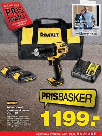Bauhaus Dewalt bore- og skruemaskine tilbud